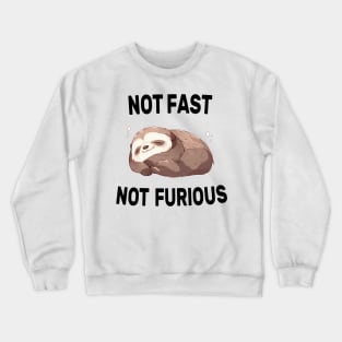 Not Fast Not Furious Sloth Funny Crewneck Sweatshirt